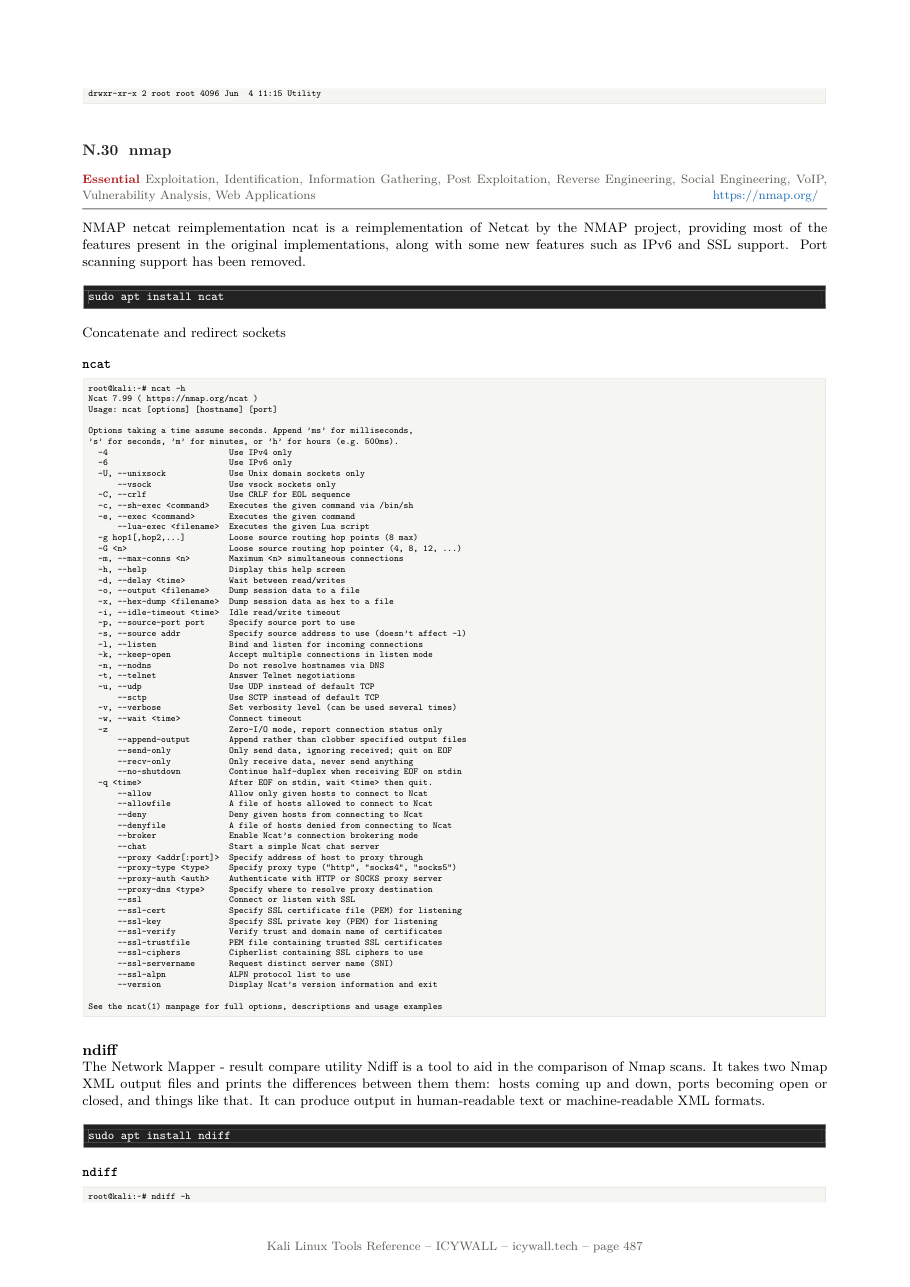Kali Tools Reference — Inside — nmap