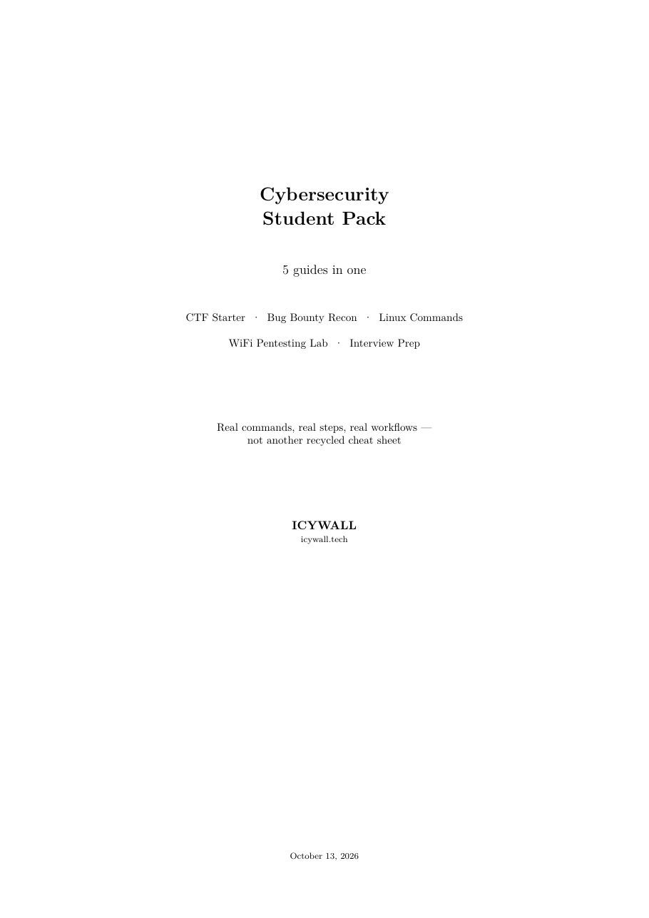 Cybersecurity Student Pack — Cover